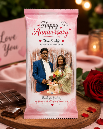 Happy Anniversary Personalized Photo Chocolates