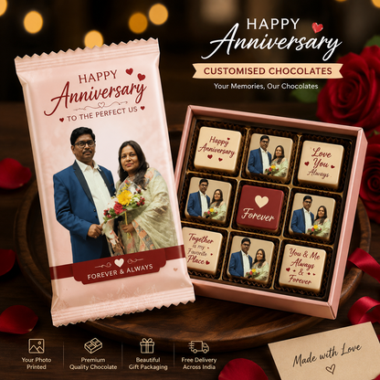Happy Anniversary Personalized Photo Chocolates